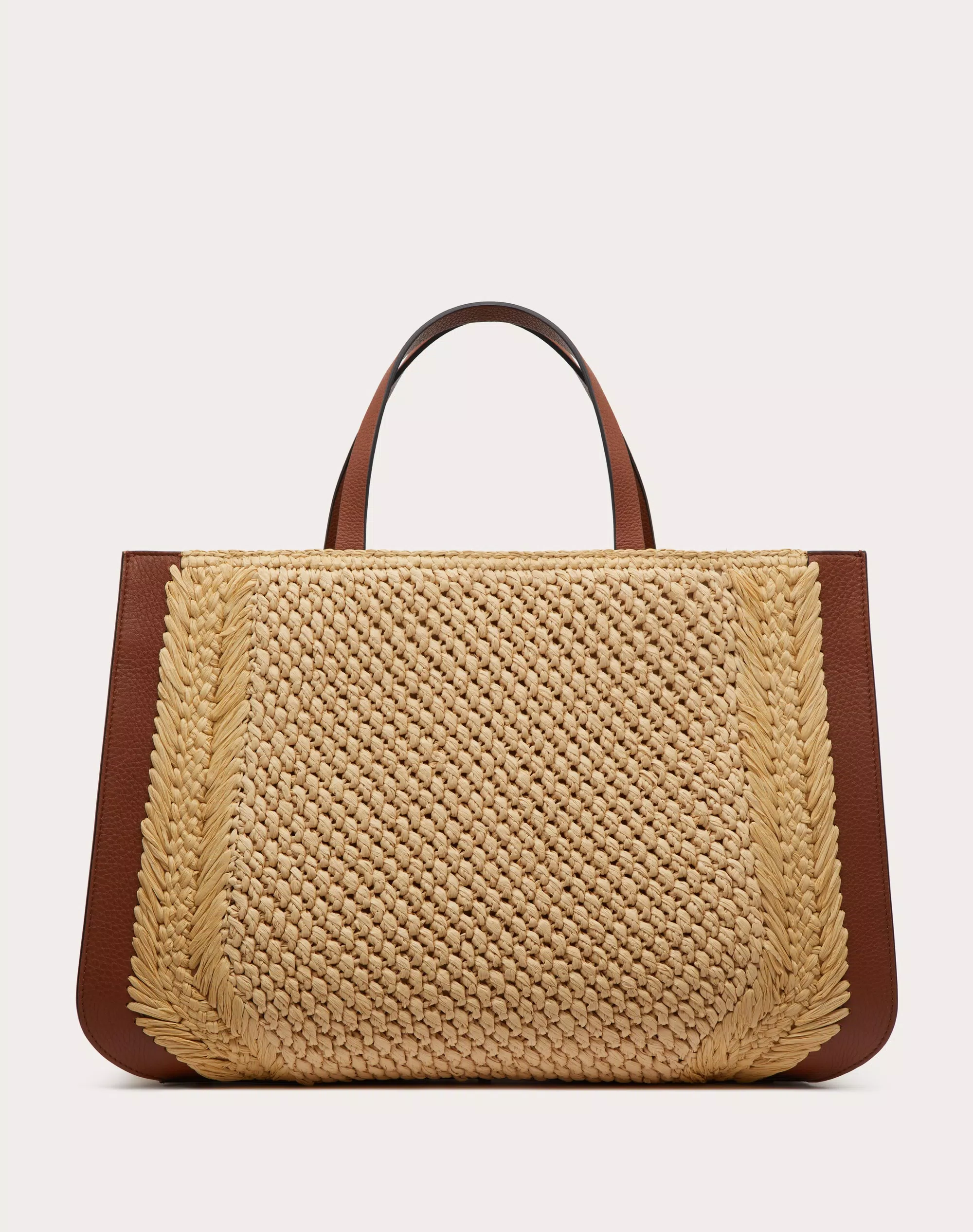 VLOGO SIGNATURE RAFFIA HANDBAG